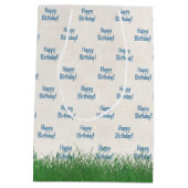 草原のゴルフバッグ誕生日 ミディアムペーパーバッグ (裏面)