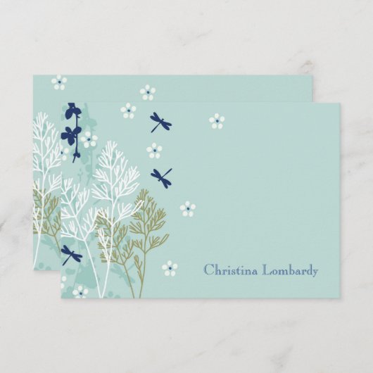 草原のパーソナライズな文房具のトンボ 招待状 (正面/裏面)