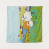 草原のヒツジ タペストリー (正面)