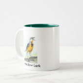 草原のヒバリ2はマグ緑のインテリアと味方しました ツートーンマグカップ (正面左)