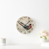 草原のリングの首のキジ ラウンド壁時計 (ホーム)