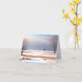 草原の冬の風景の折り畳みグリーティングカード カード (黄色い花)