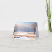 草原の冬の風景の折り畳みグリーティングカード カード (正面)