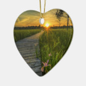 草原の夕日 セラミックオーナメント (左)