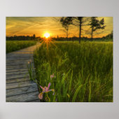 草原の夕日 ポスター (正面)