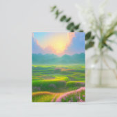 草原の夕暮れ ポストカード (スタンド正面)