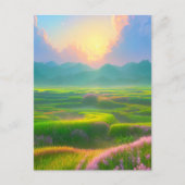 草原の夕暮れ ポストカード (正面)