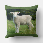 草原の崖っぷちのデザインのかわいい泥の子ヒツジ クッション (裏面)