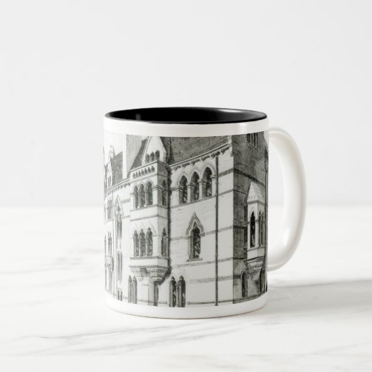 草原の建物、キリスト教会、オックスフォード ツートーンマグカップ (正面右)