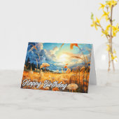 草原の晴れた日 |ハッピーバースデー カード (黄色い花)