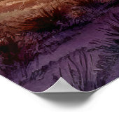 草原の水色に沈む夕日 ポスター (角)