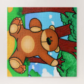 草原の熊 - Bear in grassland ジグソーパズル (横)