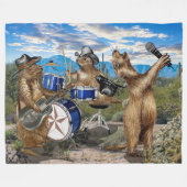 草原の犬が生きてる! フリースブランケット (正面(横))