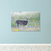 草原の王子（鹿）キャンバス印刷 キャンバスプリント (インサイチュ (ウッドフロア))
