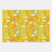 草原の白いバンニー ラッピングペーパーシート (正面)