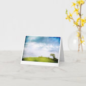 草原の空および木 カード (黄色い花)