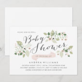 草原の花が咲くベビーシャワーの招待状 招待状 (正面/裏面)