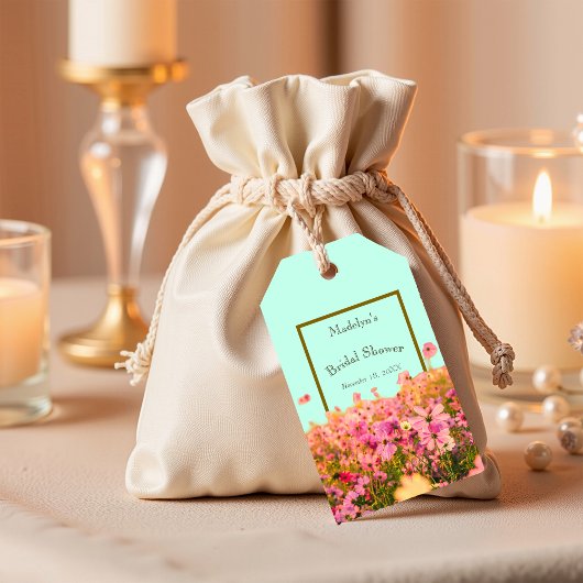 草原の花をイメージしたブライダルシャワーやイベント ギフトタグ