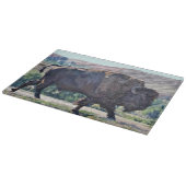 草原の設定でアメリカのバイソンローミング カッティングボード (角)