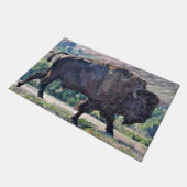 草原の設定でアメリカのバイソンローミング ドアマット (アングル)