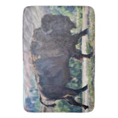 草原の設定でアメリカのバイソンローミング バスマット (正面縦)