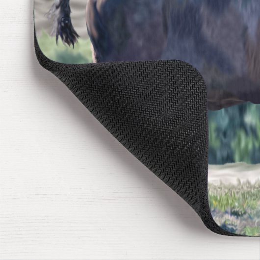 草原の設定でアメリカのバイソンローミング マウスパッド (コーナー)