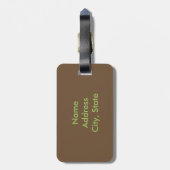 草原の設定でアメリカのバイソンローミング ラゲッジタグ (裏面縦)