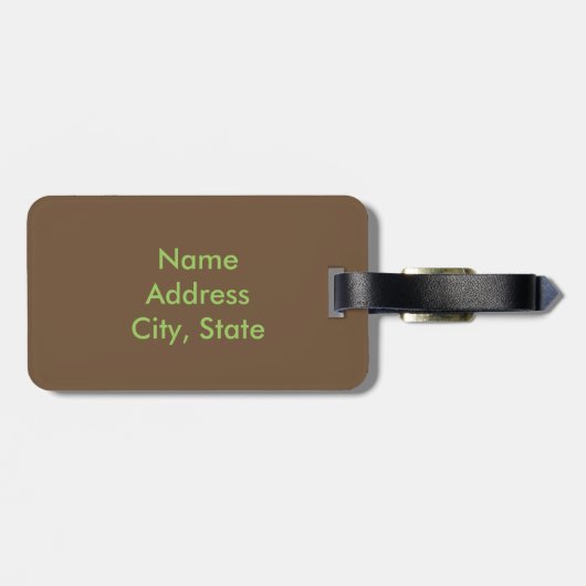 草原の設定でアメリカのバイソンローミング ラゲッジタグ (裏面横)