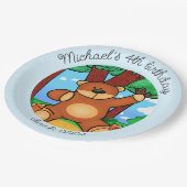 草原の誕生日に耐える ペーパープレート (アングル)