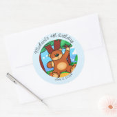 草原の誕生日に耐える ラウンドシール (封筒)