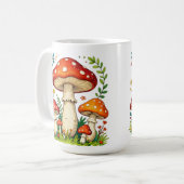 草原の野生のきのこや花 コーヒーマグカップ (正面左)