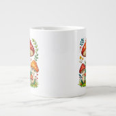 草原の野生のきのこや花 ジャンボコーヒーマグカップ (正面)