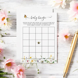 草原の野花、ミツバチ、蝶ビンゴゲーム エンクロージャーカード