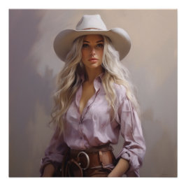 草原の野花：女性のカーボーイウォールアート ポスター