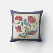 草原の開花の|刺繍されたプリントの枕 クッション (裏面)