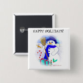 草原の雪だるま 缶バッジ (正面&裏面)