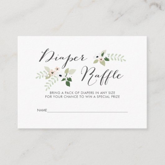 草原はラッフル、招待の挿入物おむつの咲きます エンクロージャーカード (正面)