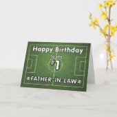 草原を持つ義父サッカー誕生日と カード (黄色い花)