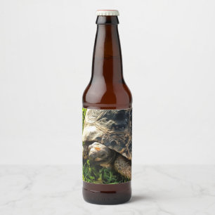 草原野生動物アートの野生のカメ ビールラベル