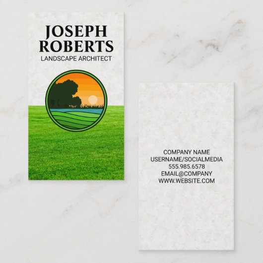 草原 | 自然ロゴ 名刺 (正面/裏面)