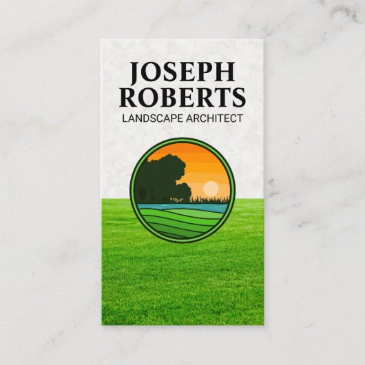 草原 | 自然ロゴ 名刺 (正面)