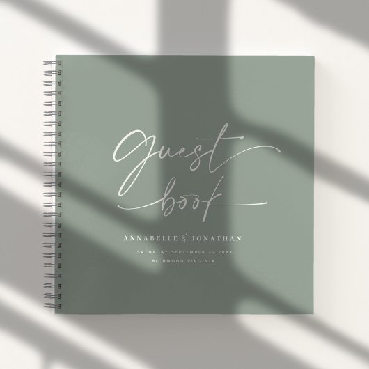 草取りゲストブックセージミニマルグリーンモダン ノートブック