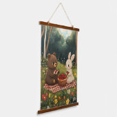 草地でのベリーの甘いピクニック 吊り下げ型タペストリー (傾斜あり)