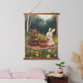 草地でのベリーの甘いピクニック 吊り下げ型タペストリー (寝室)