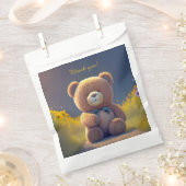 草地にテディベア、かわいいカスタム フェイバーバッグ (クリップ留めされた状態)