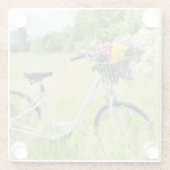 草地に花かご入り自転車 ガラスコースター (裏面)