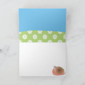 草地のグリーティングカードに登場する、かわいいカタツムリ カード (内部)