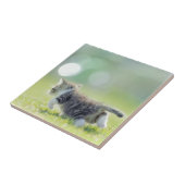 草地のベビー猫のランニング タイル (側面)