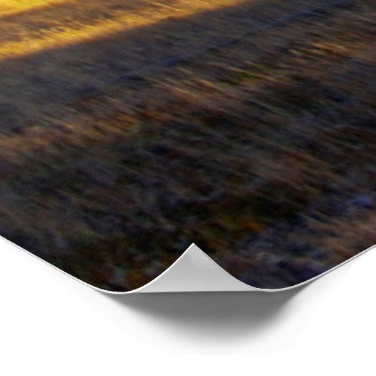 草地の上の青い空と雲 ポスター (角)