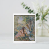 『草地の中』ルノアール絵を描のはがき ポストカード (スタンド正面)
